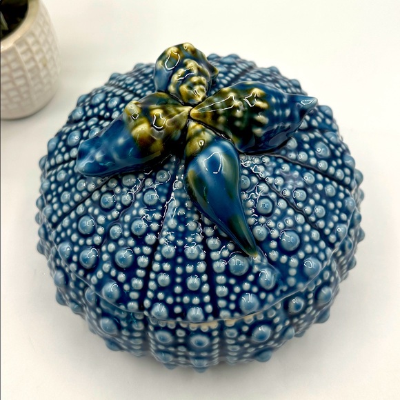 Gorgeous Ceramic Sea Urchin with lid. 7.5” x 7.5” - Picture 10 of 10